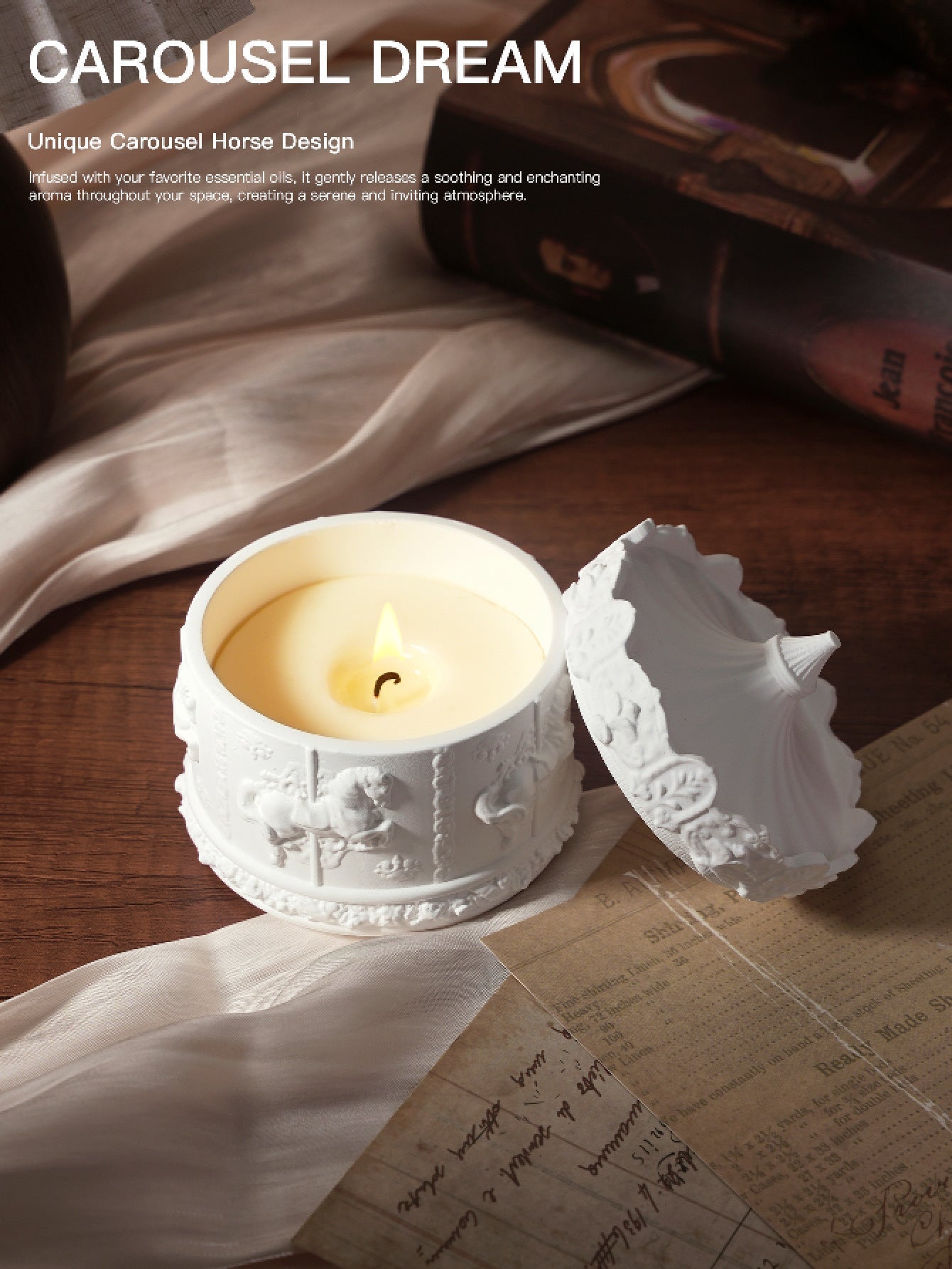 NNEDSZ (English Pear Freesia)Rotating Carousel Soy Candle - Unique Home Decor & Gift Lootquake LLC