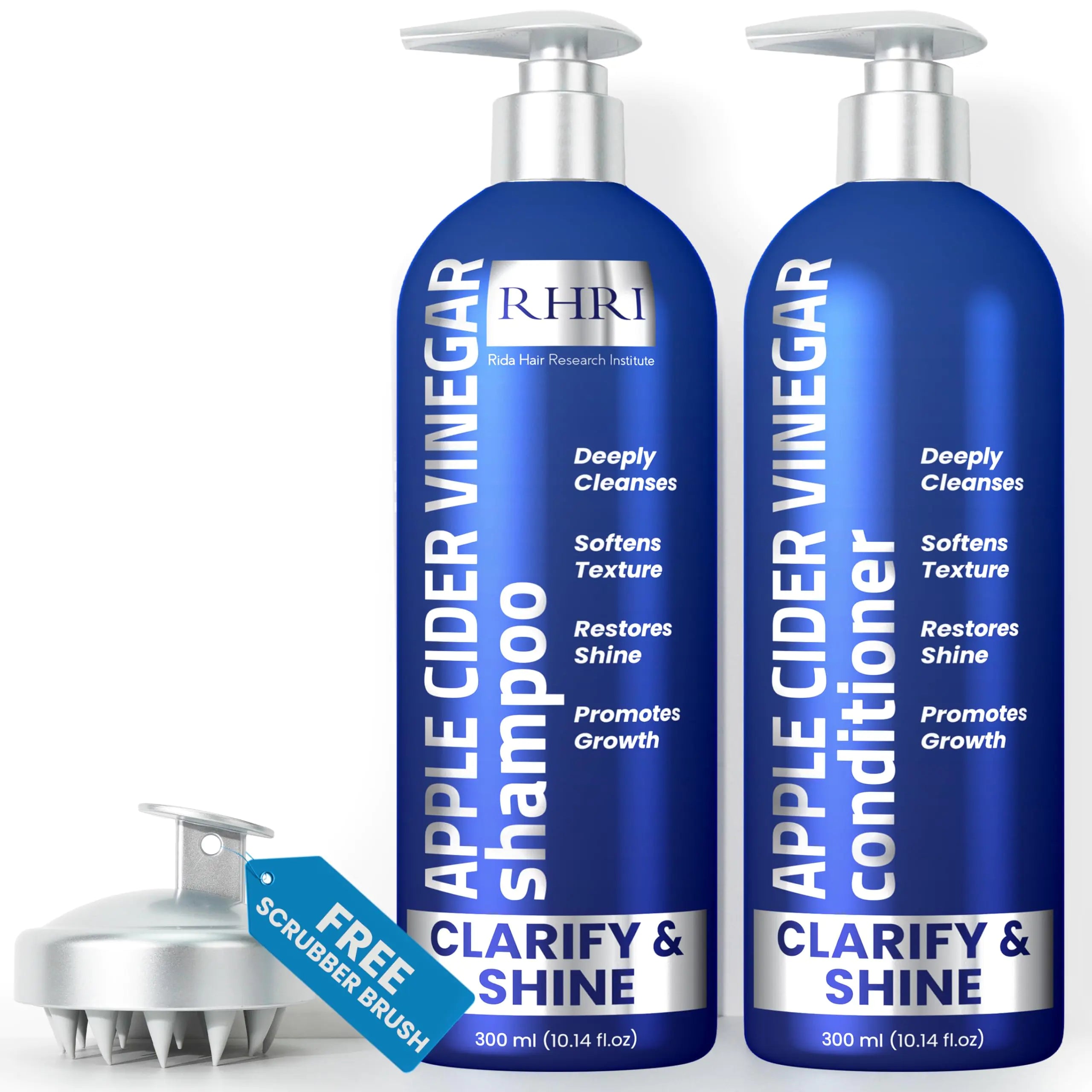 Apple Cider Vinegar Shampoo and Conditioner Set | Deep Cleansing Frizz Control Shine Restoration & Scalp Care | Clarifying Shampoo for All Hair Types | 10.14 fl.oz (Pack of 2) Lootquake LLC