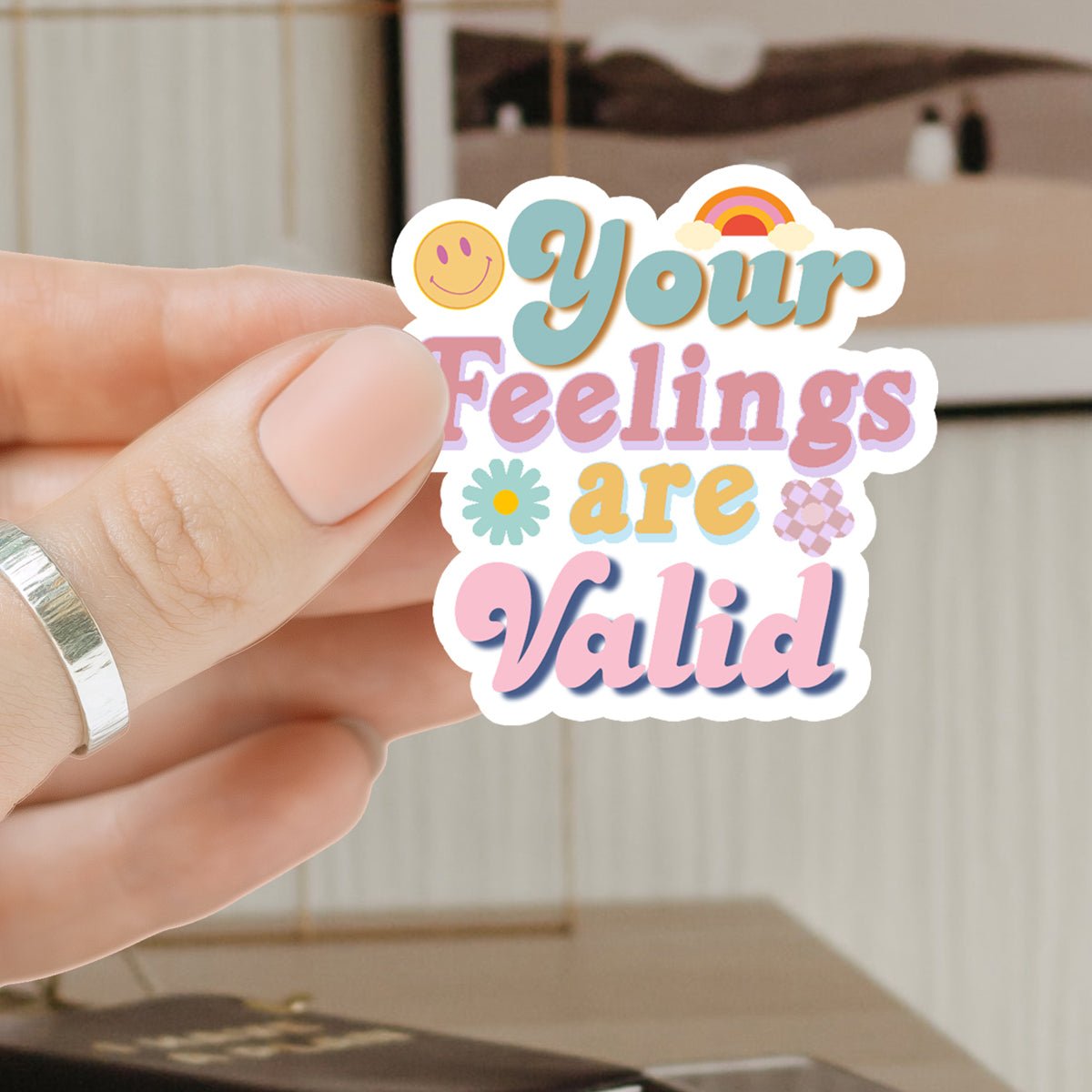 Feelings Are Valid Sticker Pack Vinyl Waterproof Decal For Water Bottle Laptop Journal Luggage BandsCo Straps
