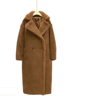 Long Winter Cashmere Lamb Winter Coat Pi-Mart