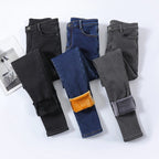 Velvet Thickening Denim Pants Pi-Mart