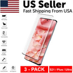 3 PACK - For Samsung Galaxy S21 PLUS ULTRA Tempered Glass Screen Protector Clear Pi-Mart