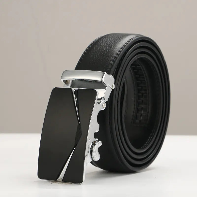 Genuine Leather Men's Belt with Automatic Buckle Pi-Mart