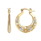 Vintage Metal Hand Engraved Butterfly Pattern Hoop Earrings Classic Women's Gold Plated Hook Drop Earrings - SJB-DIAMOND ELITES