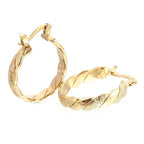 Vintage Metal Hand Engraved Butterfly Pattern Hoop Earrings Classic Women's Gold Plated Hook Drop Earrings - SJB-DIAMOND ELITES