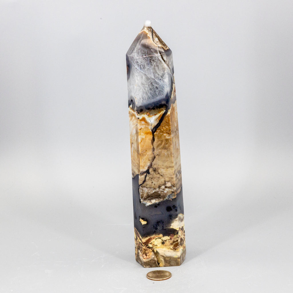 Volcano Agate Crystal Tower – XL UV Reactive