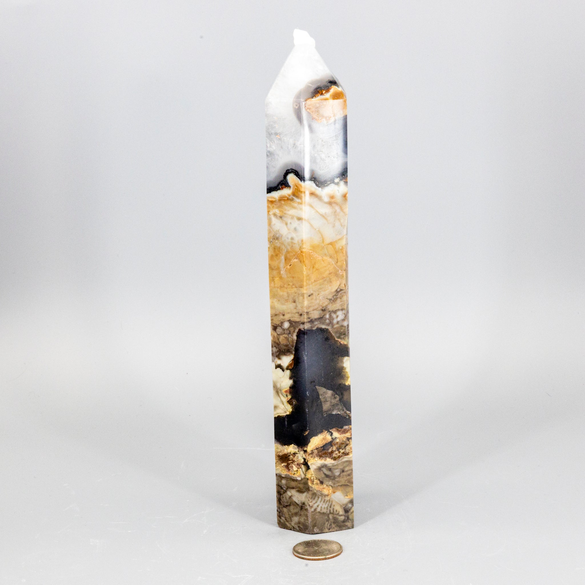 Volcano Agate Crystal Tower – XL UV Reactive