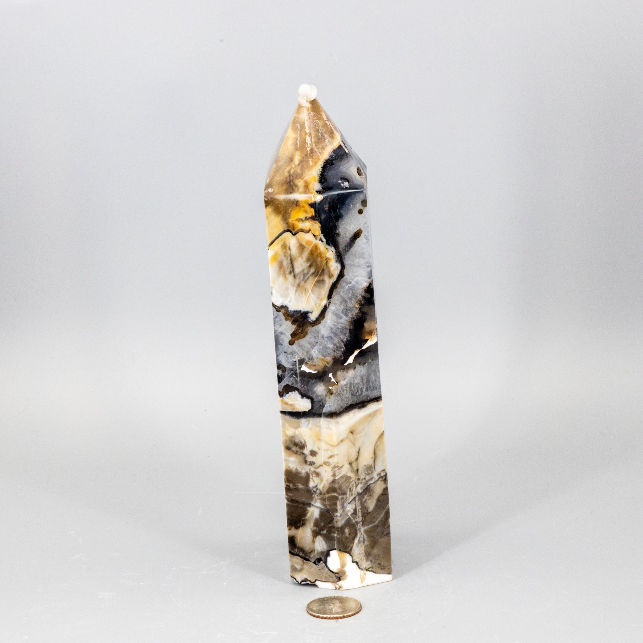 Volcano Agate Crystal Tower – XL UV Reactive