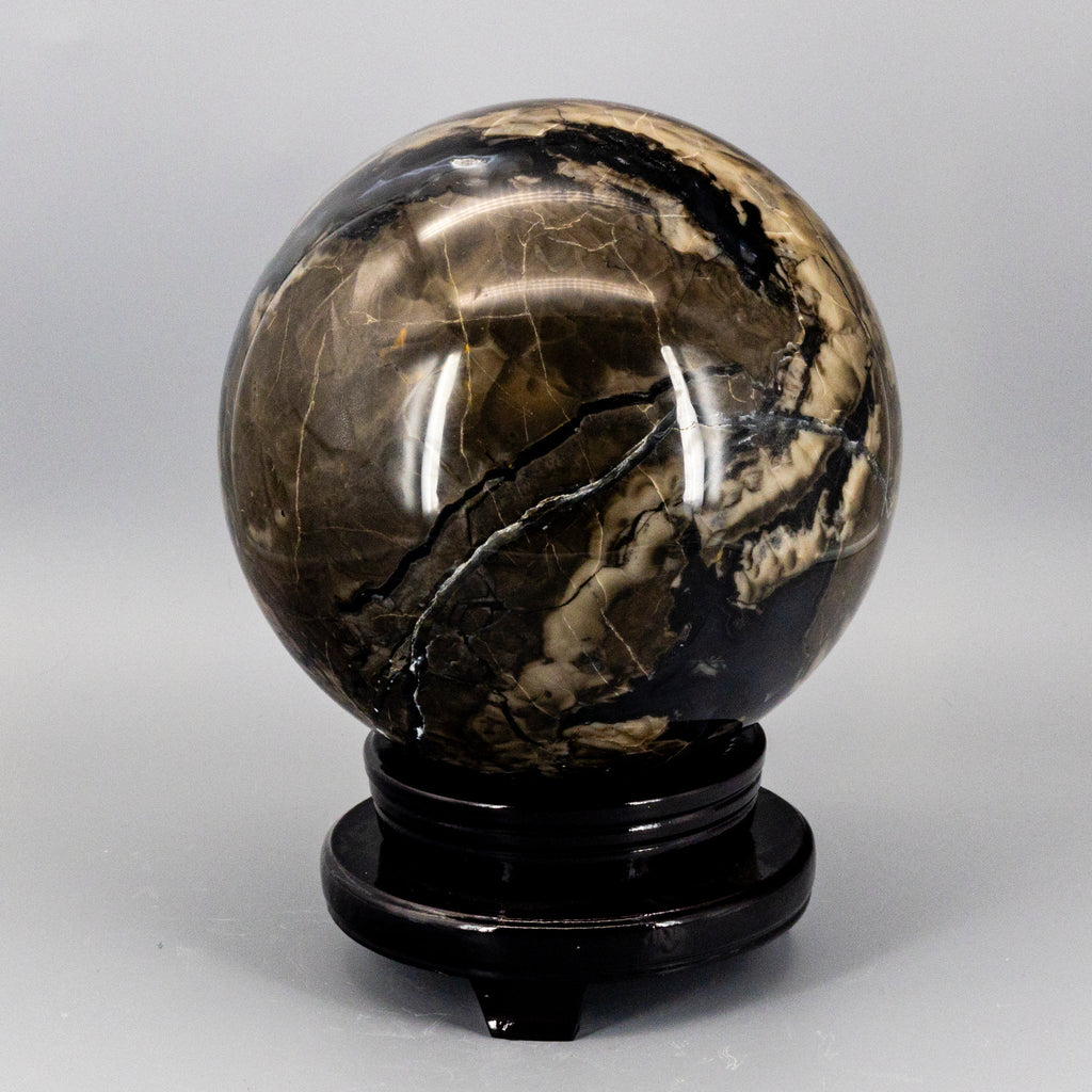 Volcano Agate Sphere HUGE - 186mm 18.4lbs UV Reactive One-of-a-Kind Crystal Destiny