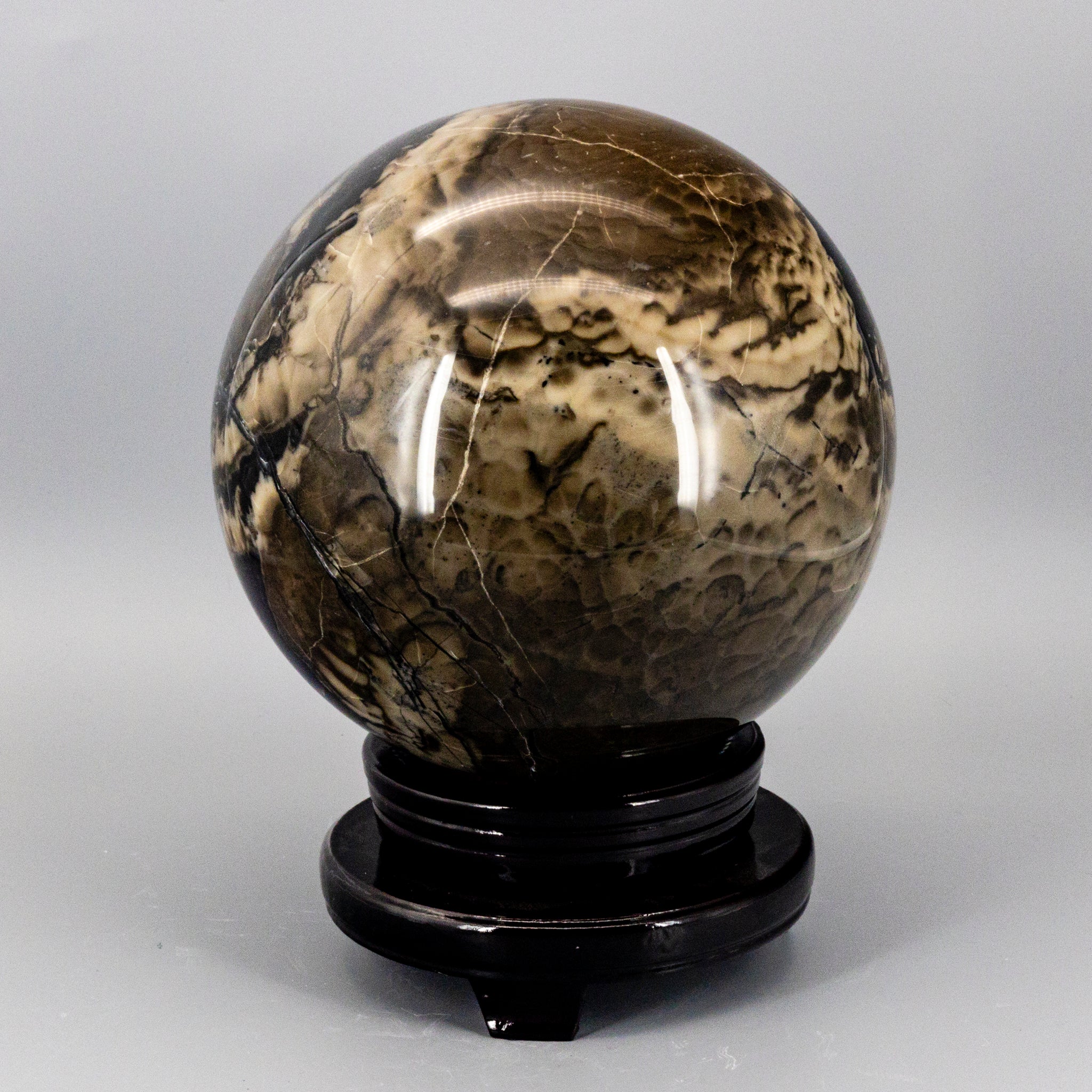Volcano Agate Sphere HUGE - 186mm 18.4lbs UV Reactive One-of-a-Kind Crystal Destiny