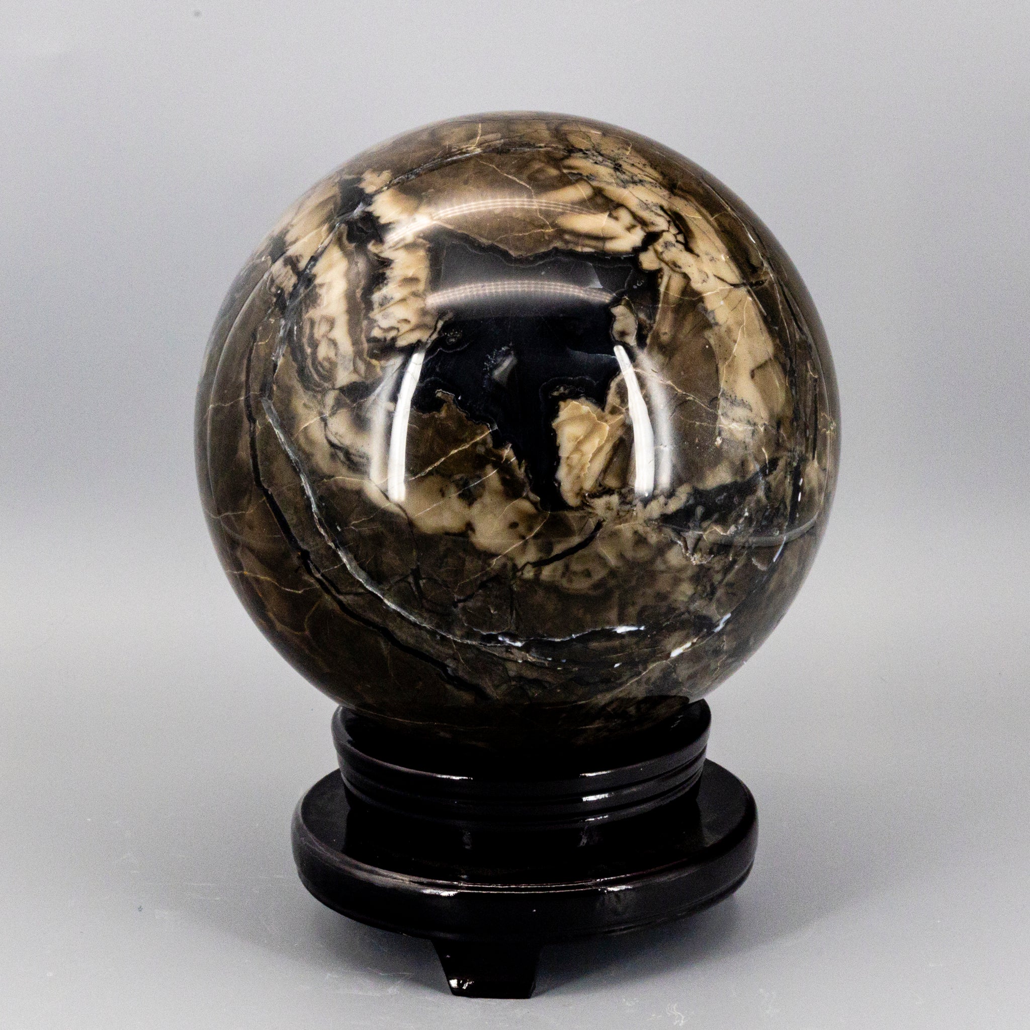 Volcano Agate Sphere HUGE - 186mm 18.4lbs UV Reactive One-of-a-Kind Crystal Destiny