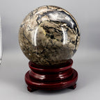 Volcano Agate Sphere XXL - HUGE 255mm 48lbs UV Reactive One-of-a-Kind Crystal Destiny