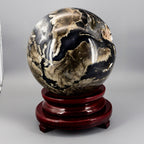 Volcano Agate Sphere XXL - HUGE 255mm 48lbs UV Reactive One-of-a-Kind Crystal Destiny
