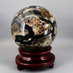 Volcano Agate Sphere XXL - HUGE 255mm 48lbs UV Reactive One-of-a-Kind Crystal Destiny