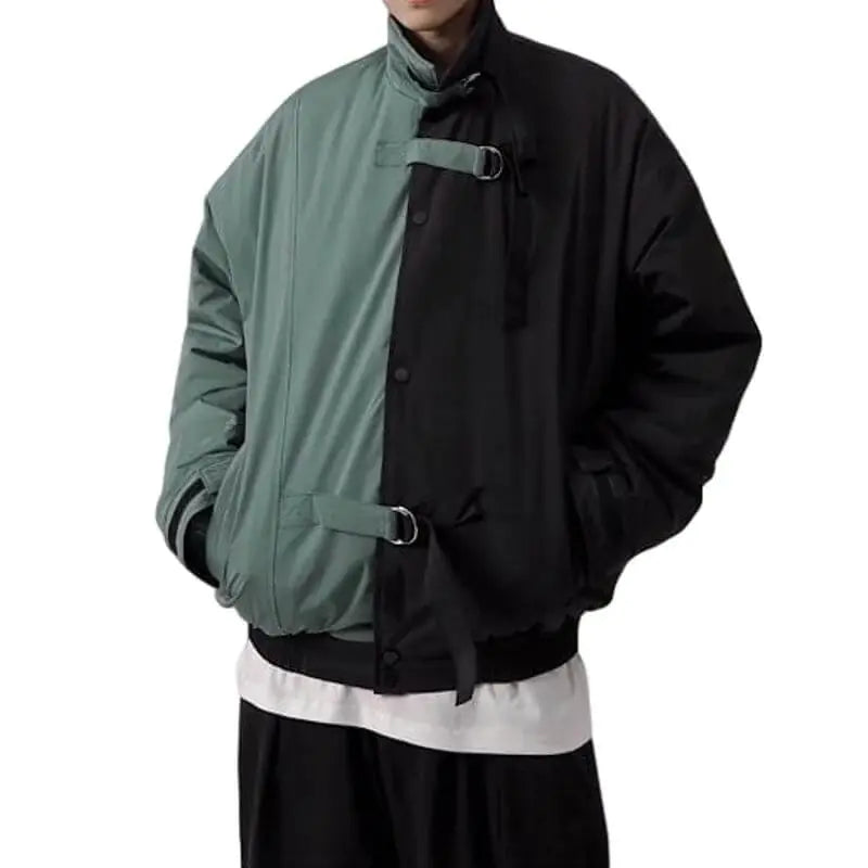 Thick Color Block Workwear Cotton Jacket Pi-Mart