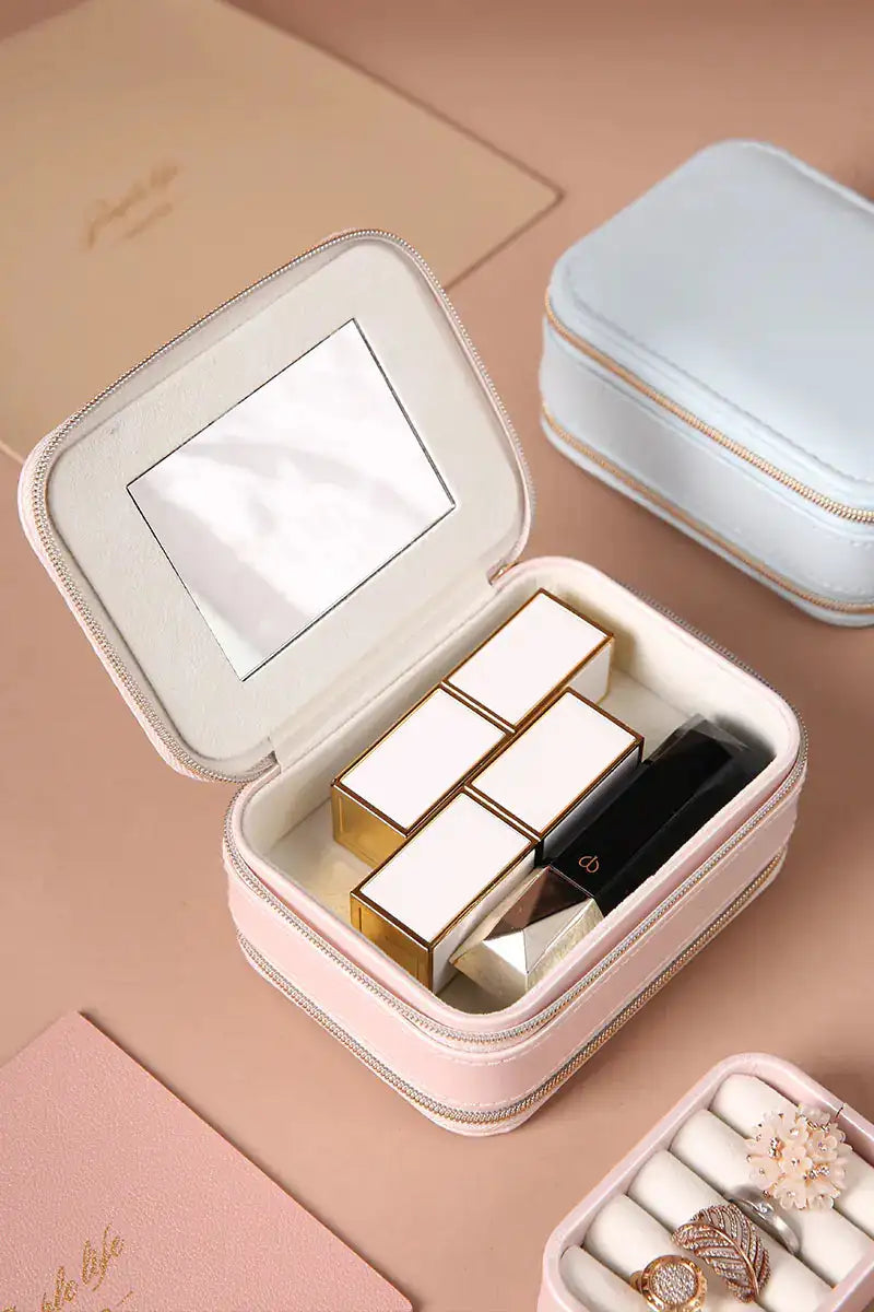 Portable Travel Jewelry Box for Earrings and Necklaces