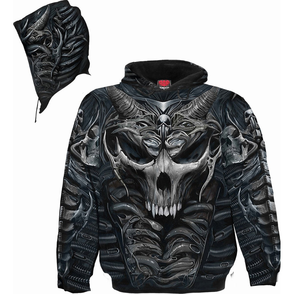 SKULL ARMOUR - Allover Hoody Black - SJB-DIAMOND ELITES