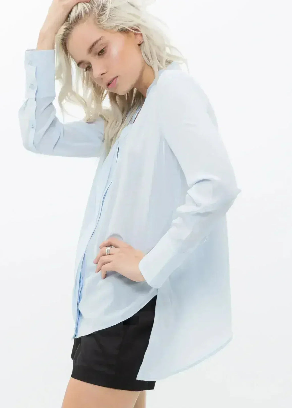 Women's Sheer Placket Hi Low Stylish Blouse | Femstylo - SJB-DIAMOND ELITES