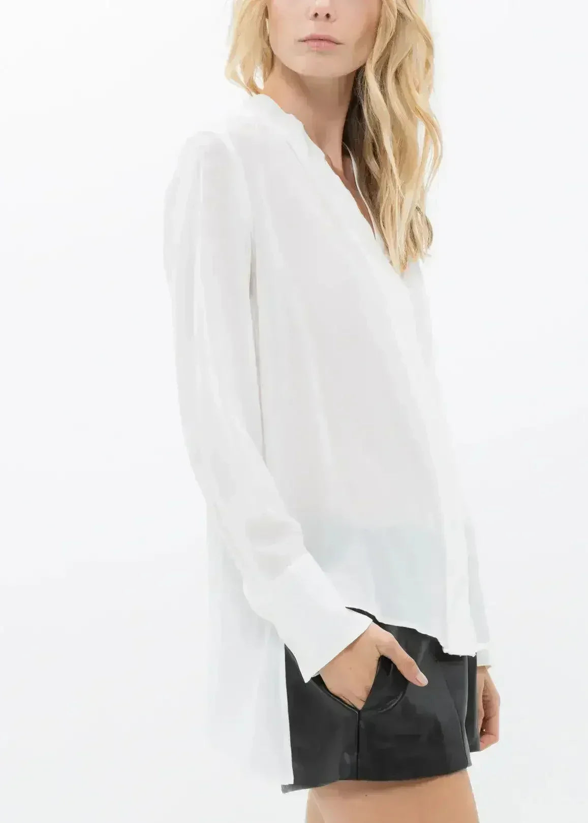 Women's Sheer Placket Hi Low Stylish Blouse | Femstylo - SJB-DIAMOND ELITES