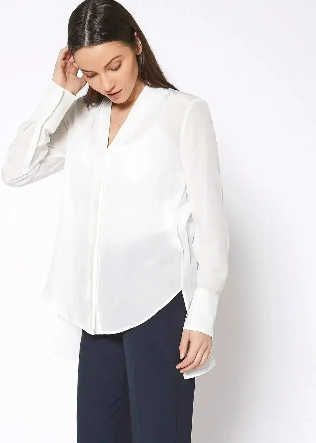Women's Sheer Placket Hi Low Stylish Blouse | Femstylo - SJB-DIAMOND ELITES