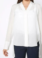 Women's Sheer Placket Hi Low Stylish Blouse | Femstylo - SJB-DIAMOND ELITES