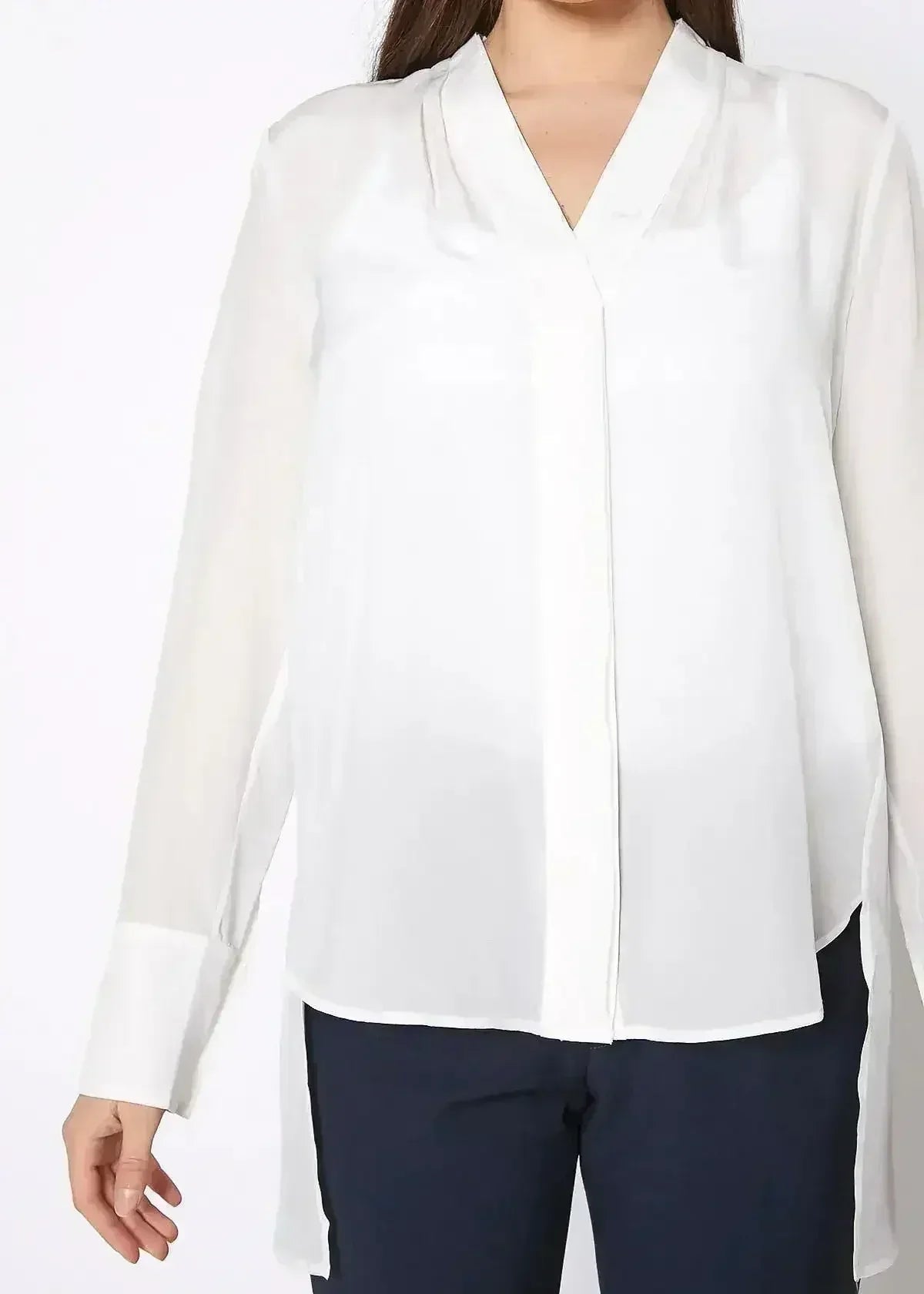 Women's Sheer Placket Hi Low Stylish Blouse | Femstylo - SJB-DIAMOND ELITES