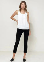 Embellished Accent Sleeveless Top In Ivory - SJB-DIAMOND ELITES