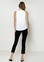 Embellished Accent Sleeveless Top In Ivory - SJB-DIAMOND ELITES