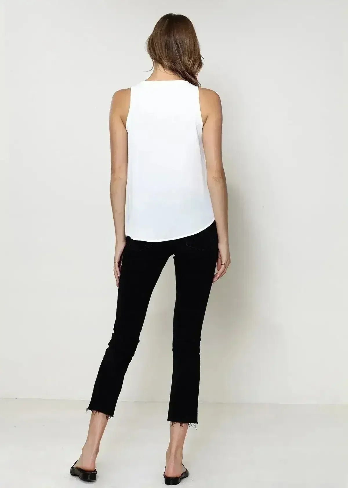 Embellished Accent Sleeveless Top In Ivory - SJB-DIAMOND ELITES