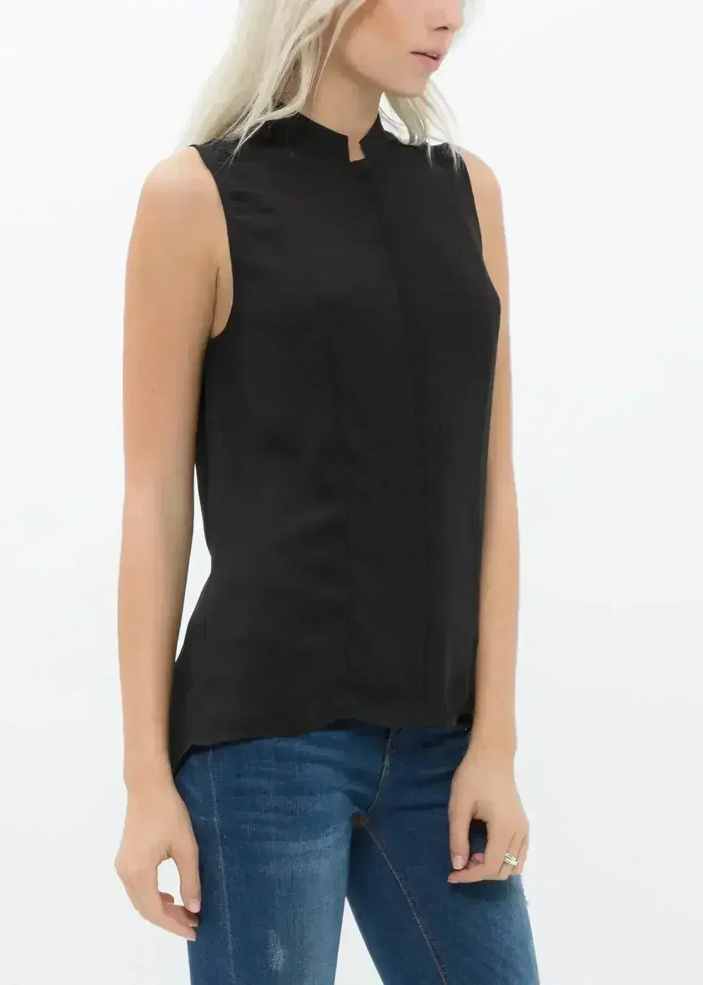 Women's Stand Collar Sleeveless Blouse | Femstylo - SJB-DIAMOND ELITES
