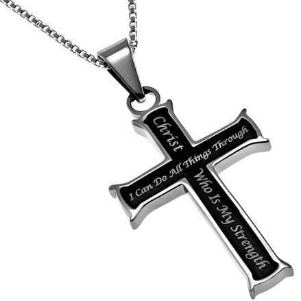 Black Mini Cross Necklace KingdomWear