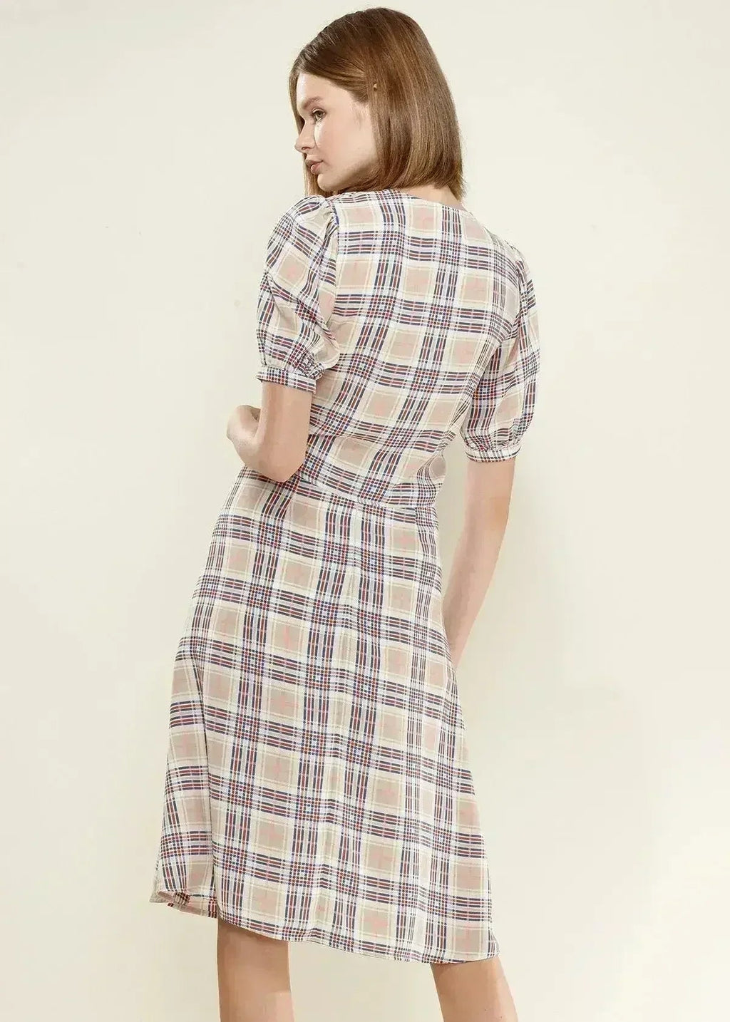 Women's Multi Check Tie Hem Blouse in Multiplaid | Femstylo - SJB-DIAMOND ELITES