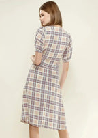 Women's Multi Check Tie Hem Blouse in Multiplaid | Femstylo - SJB-DIAMOND ELITES