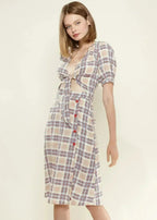 Women's Multi Check Tie Hem Blouse in Multiplaid | Femstylo - SJB-DIAMOND ELITES