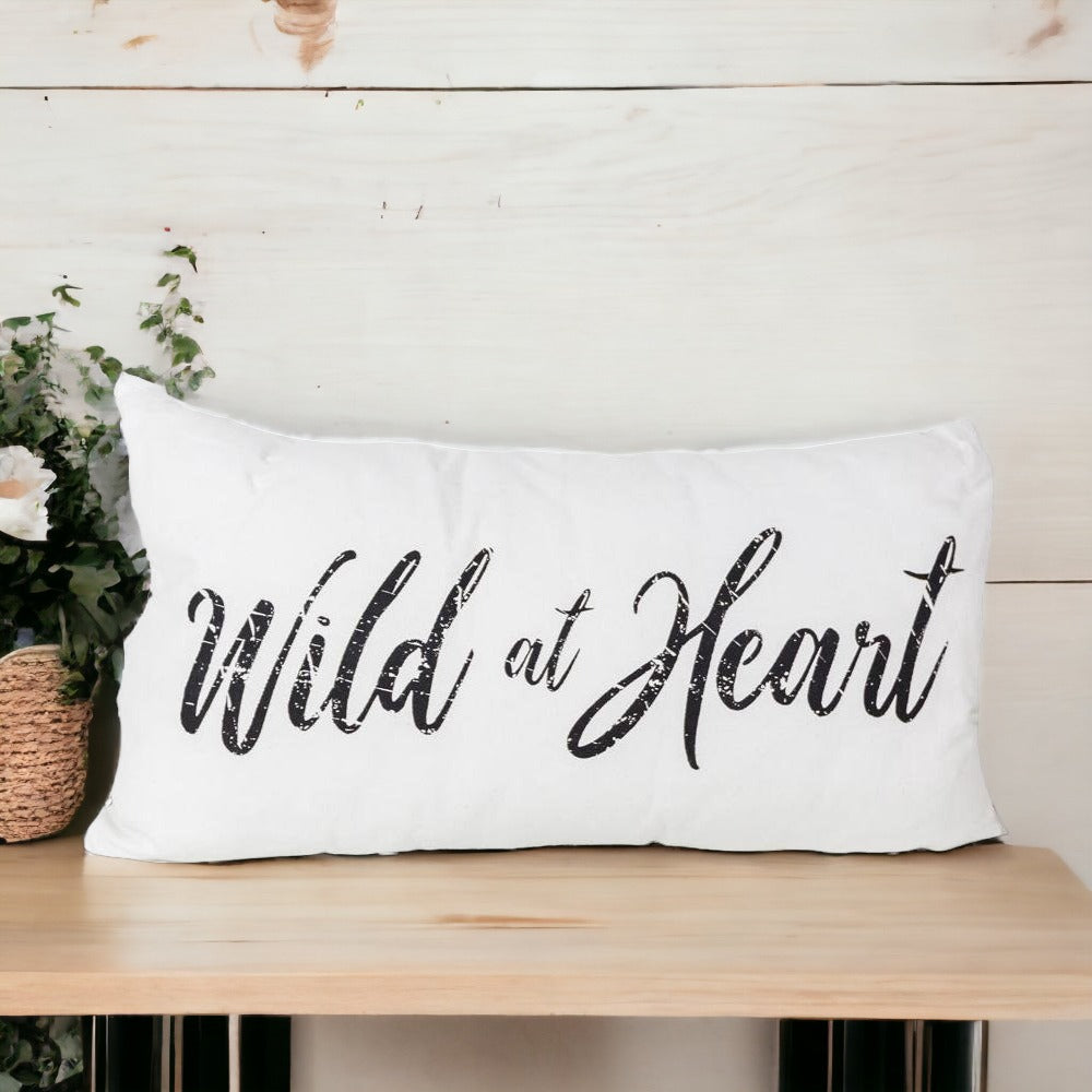 Wild At Heart Double-Sided Canvas Decorative Pillow 22x12 Accent Throw Pillow BandsCo Straps