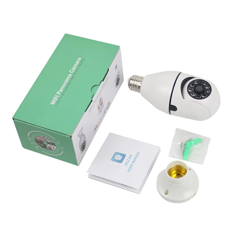 360° 1080P IP E27 Light Bulb Camera Wi-Fi IR Night Smart Home Wireless Security Pi-Mart