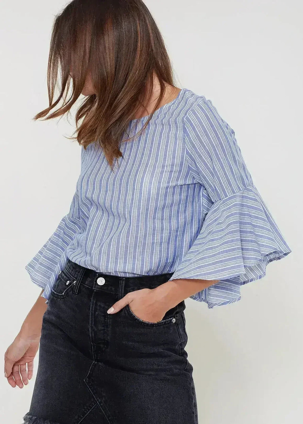 Women's 3/4 Bell Sleeve Knot Back Top - SJB-DIAMOND ELITES