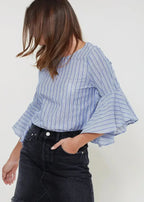 Women's 3/4 Bell Sleeve Knot Back Top - SJB-DIAMOND ELITES