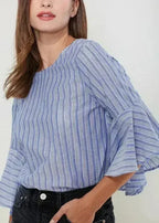 Women's 3/4 Bell Sleeve Knot Back Top - SJB-DIAMOND ELITES