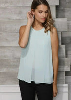 Women's Sleeveless Slit Round Neck Blouse | Femstylo - SJB-DIAMOND ELITES