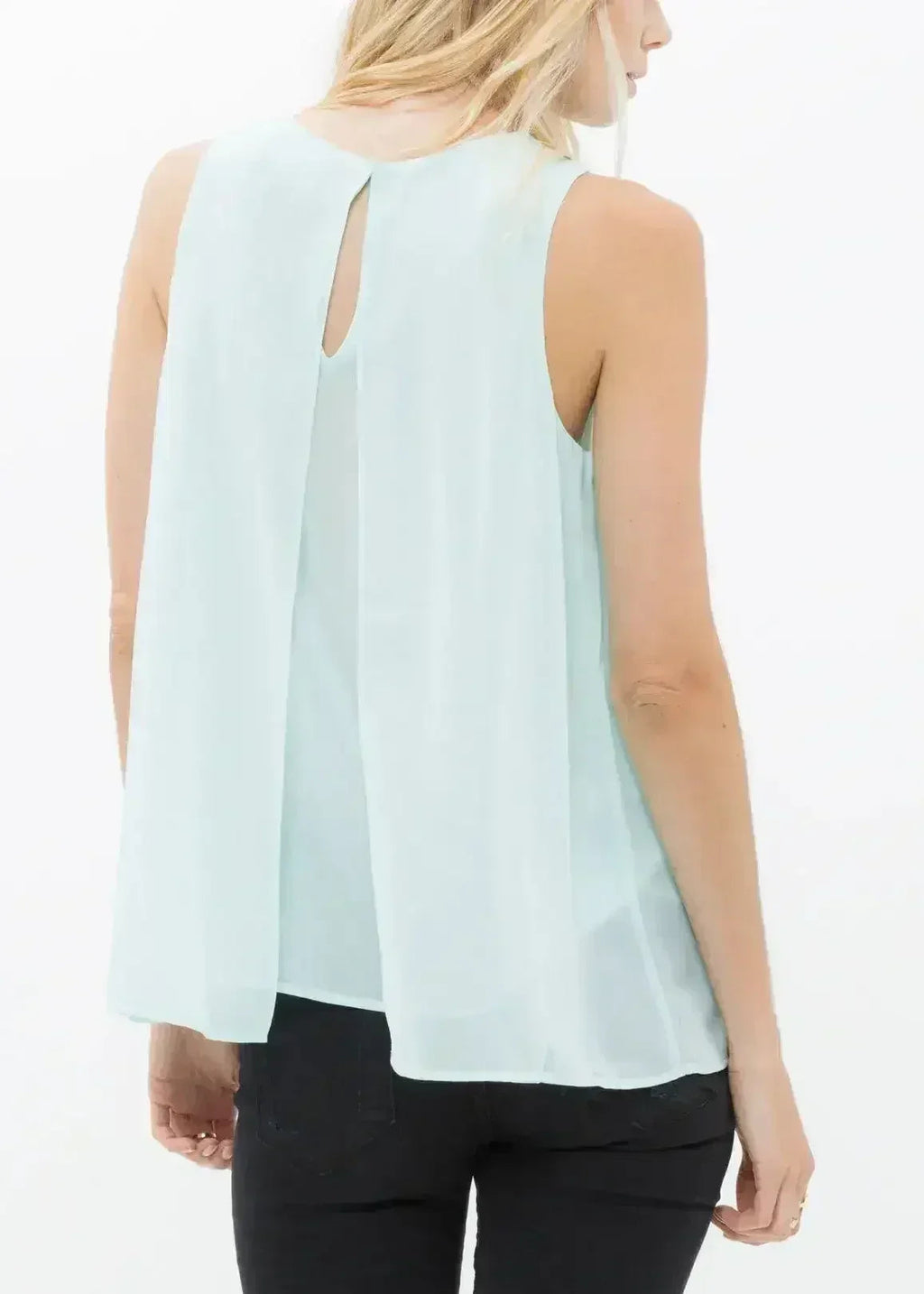 Women's Sleeveless Slit Round Neck Blouse | Femstylo - SJB-DIAMOND ELITES