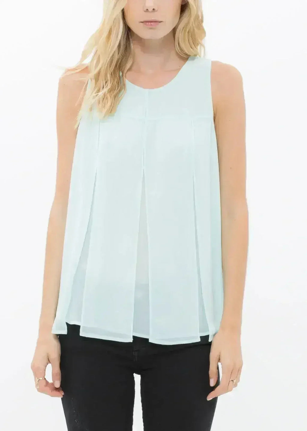 Women's Sleeveless Slit Round Neck Blouse | Femstylo - SJB-DIAMOND ELITES