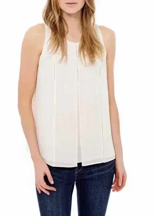 Women's Sleeveless Slit Round Neck Blouse | Femstylo - SJB-DIAMOND ELITES