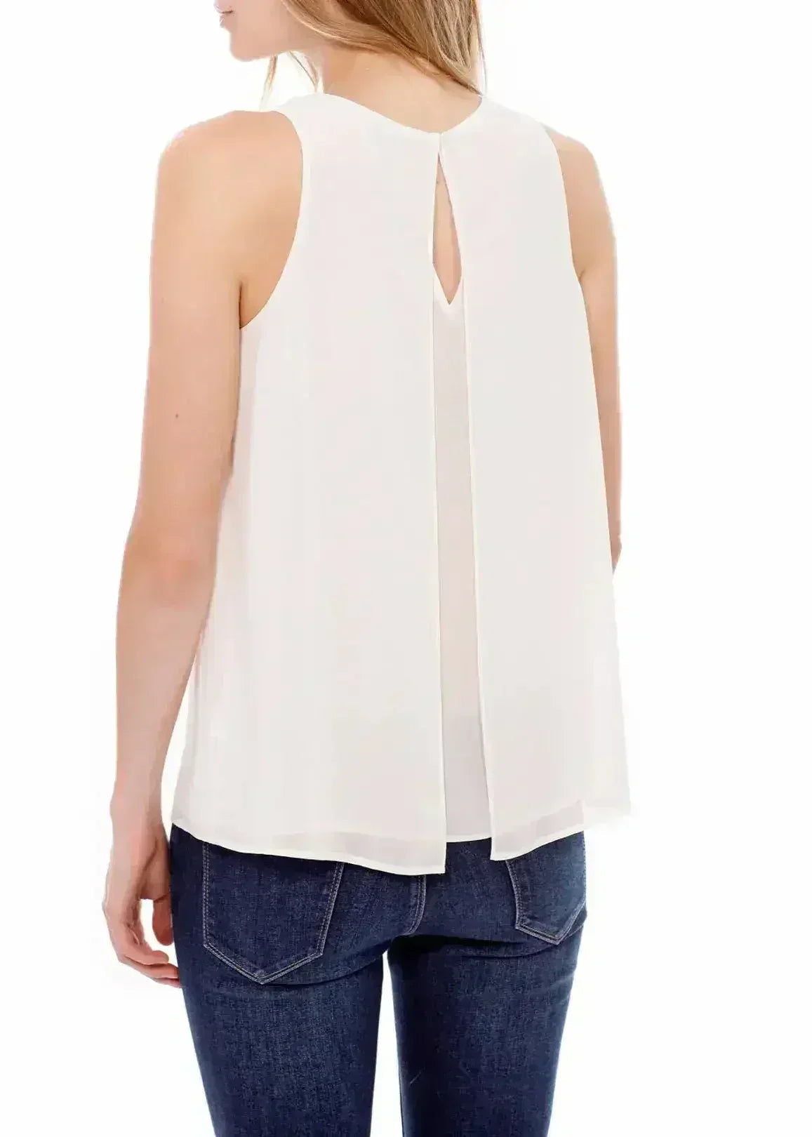 Women's Sleeveless Slit Round Neck Blouse | Femstylo - SJB-DIAMOND ELITES