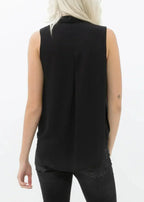 Women's Surplice Sleeveless Blouse In Black | Femstylo - SJB-DIAMOND ELITES
