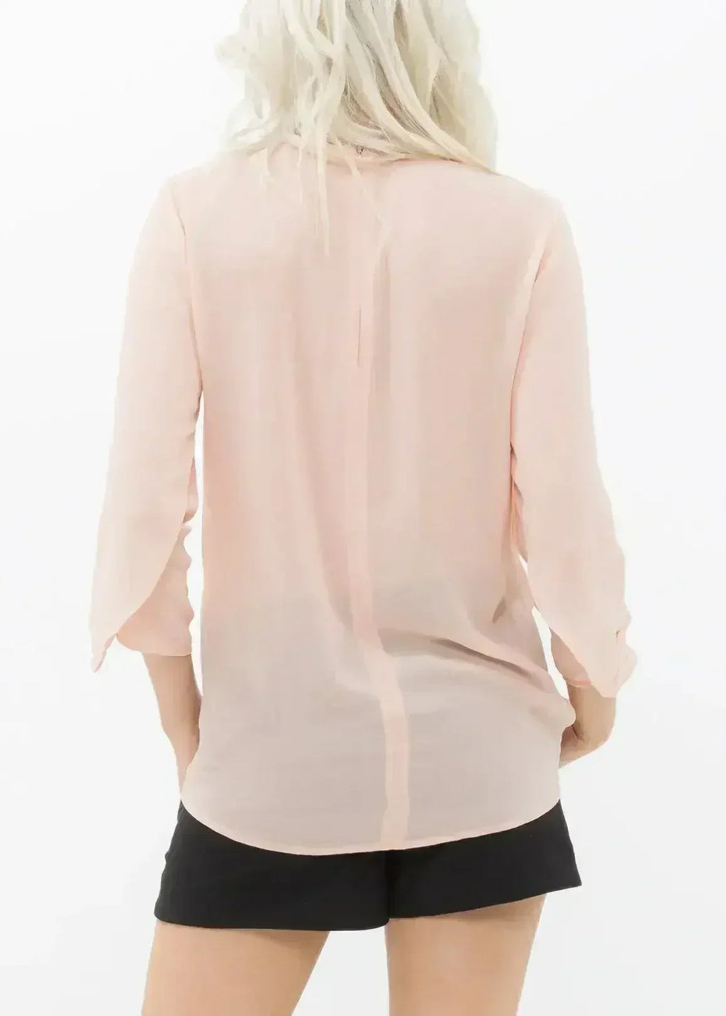Blush & Cream Cross Hem Blouse For Women | Femstylo - SJB-DIAMOND ELITES