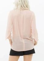 Blush & Cream Cross Hem Blouse For Women | Femstylo - SJB-DIAMOND ELITES