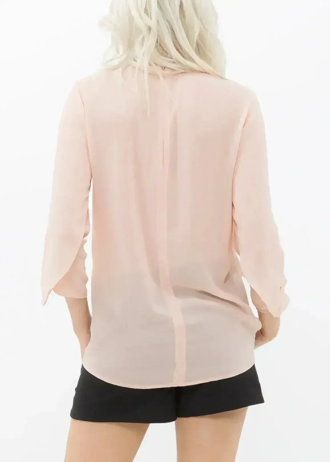 Blush & Cream Cross Hem Blouse For Women | Femstylo - SJB-DIAMOND ELITES