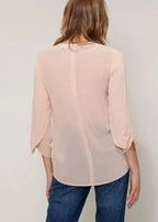 Blush & Cream Cross Hem Blouse For Women | Femstylo - SJB-DIAMOND ELITES
