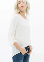 Blush & Cream Cross Hem Blouse For Women | Femstylo - SJB-DIAMOND ELITES